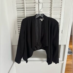 Bisou Bisou Black Open Drape Jacket